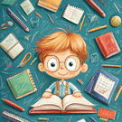 Écolier souriant prêt pour la rentrée scolaire